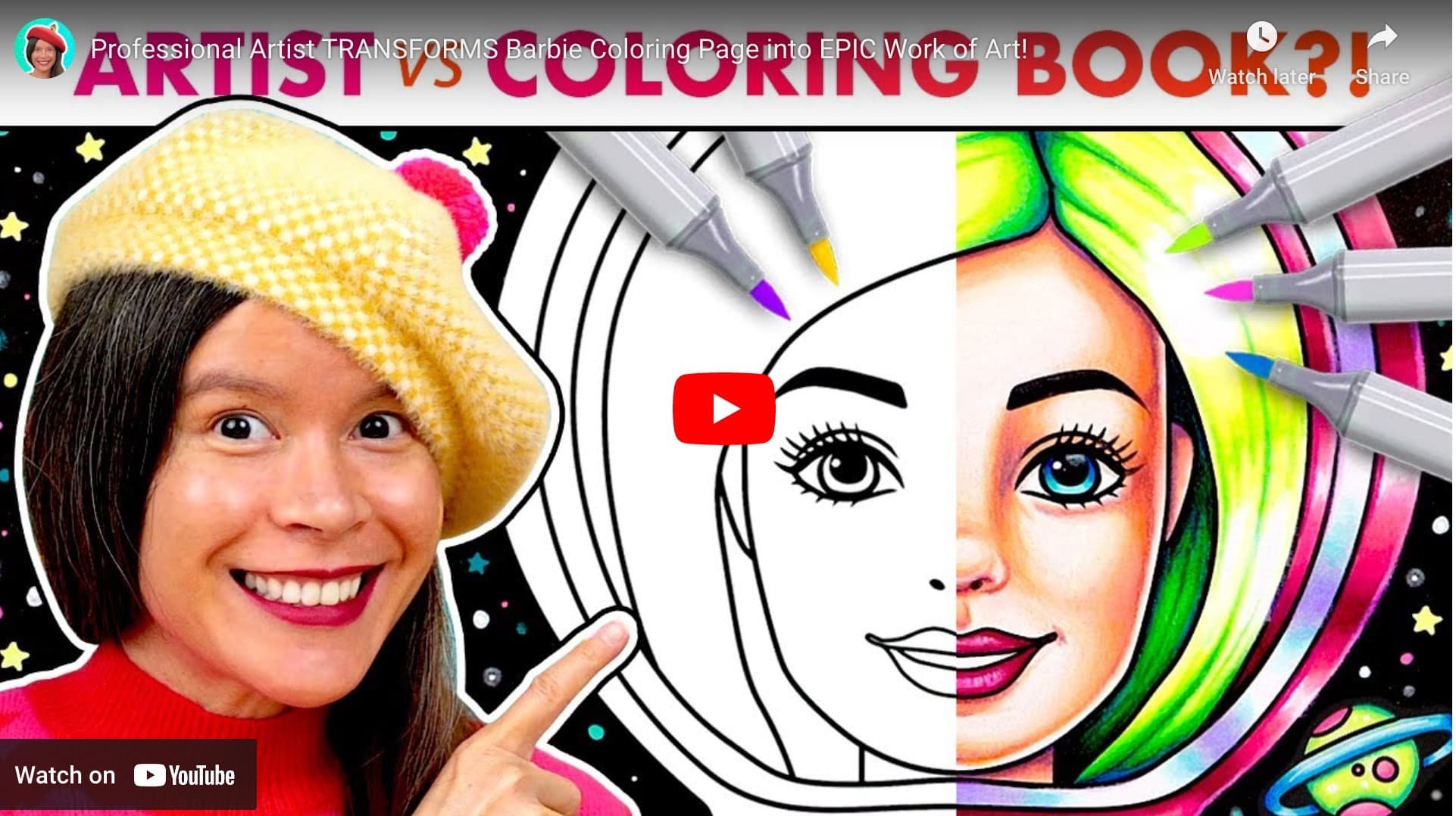 Barbie Coloring Page Tutorial by Thaneeya McArdle