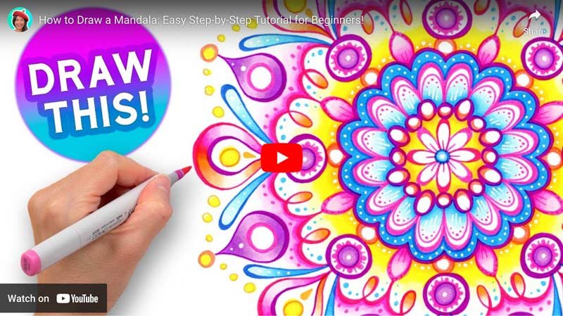 Learn how to draw a mandala step-by-step in this fun easy video tutorial for beginners, by Thaneeya McArdle